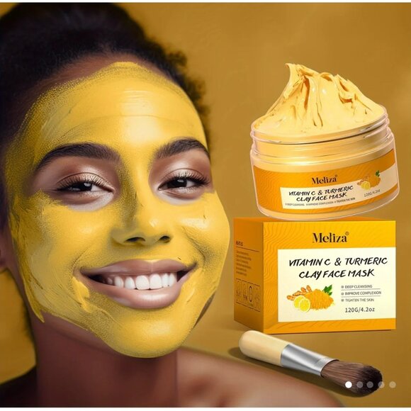 Meliza Vitamin C & Turmeric Clay Face Mask 120g Deep Cleansing & Moisturizing - Picture 2 of 6